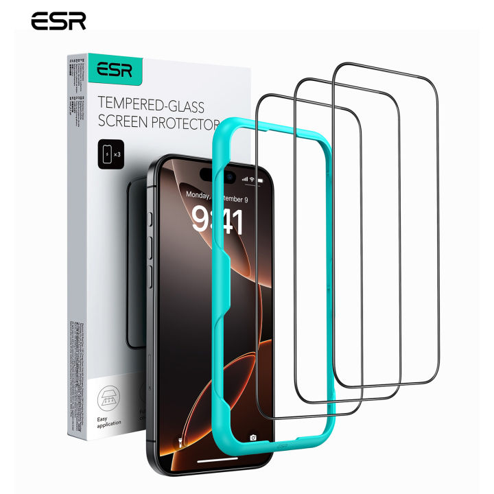 ESR Tempered-Glass Screen Protector for iPhone 16 Pro Max 16 Plus SE4 HD Clear Anti-spy Screen Firm For IPhone 16/15/14/13 Pro