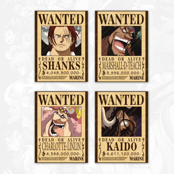One%20Piece%20Anime%204%20Emperors%20Yonko%20Bounty%20Wanted%20Poster%20Set%20Monkey%20D%20Luffy%20Shanks%20Buggy%20Blackbeard%20Kaido%20Big%20Mom%20-%20Image%202