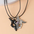 New League Legends Sheep Wolf Pendant Necklace Game LOL Kindred Eternal Hunters Rope Chain Necklace Couple Lover Valentine's Day Gif. 