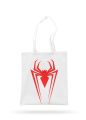 Spider Symbol Printed Tote Bag-White. 