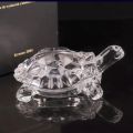 Tortoise Turtle Statue Crystal Glass Statue White Clear Lucky Charm l Good Luck (9 X 6Cm) Tortoise Turtle l Kachua For Good Luck l Home Decorise Vastu Feng Shui Crystal Turtle. 
