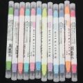 24 Pcs/Set Japanese Stationery Mild Liner Double Headed Fluorescent Pen Fluorescent Marker Pen Highlighter Pen. 