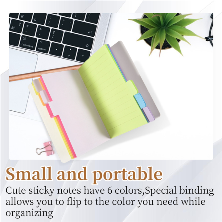 NAMUNY%20Sticky%20Notes%20Divider%20Sticky%20Notes%20Tabs%20,Tabbed%20Self-Stick%20Lined%20Bright%20Colors%20Notepad,%204X6Inch,2%20Pcs%20120%20Index%20Notes%20-%20Image%202