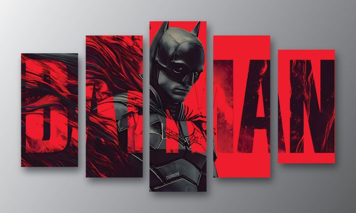 5-Piece Canvas Wall Art Set – The Batman Print
