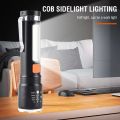 Powerful LED Flashlight Tactical Portable Telescopic Torch 4 Modes Type C Rechargeable High Power Flashlight Camping By Khopo. 