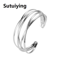 Sutuiying JCYMONG New Fashion Gold Silver Color Geometric Adjustable Open Cuff Bangles Bracelets for Women 2020 Hollow Indian Jewelry. 