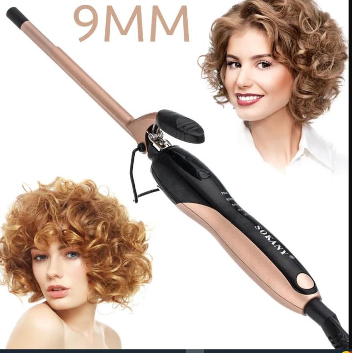 Curling Tong Ceramic Barrel Fast Heating 9mm Tight Curl Electric Curling Iron Professional Salon Hair Styler Wand