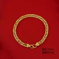 Sand gold jewelry, Fu Zitou boss bracelet, men's light luxury high-end design, versatile domineering simulation gold jewelry. 