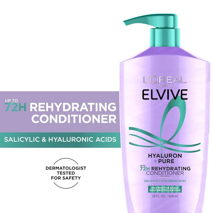 L'Oreal Paris Elvive Hyaluron + Pure Conditioner 828ml