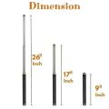 Self Defence Stick Walking Stick Black non monitored Alarm type 3 dB Shape Round, Stainless Steel Self-Defense Foldable Pointer & Safety Hiking Stick, Extendable Safety Wand with Non-Slip Grip & Nylon. 