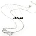 Difutagui New specials HuaTang Fashion Rhinestone Infinity Love Pendant Necklace Portable for Women Silver Color Chains Lady Party Collares Jewelry on the Neck. 