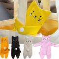 Durable Canvas Cartoon Cat Coin Purse Lightweight Zipper Closure Zippered Mini Wallet Snap Button Anti Loss Portable Wallet Bag Daily Use. 