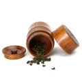 ZOROOM Wooden Tea Pot Handmade Tea Set Portable Travel Tea Storage Candy Nut Coffee Bean Powder Boxed Sealed Can,2 Pcs. 
