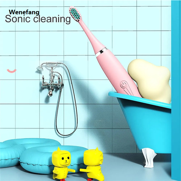 Wenefang%20Sonic%20Electric%20Toothbrush%20For%20Kids%20Cartoon%20Colorful%20IPX7%20Waterproof%20New%20With%20Replacement%20Heads%20Cleaning%20Automatic%20Rechargeable%20Brush%20-%20Image%203