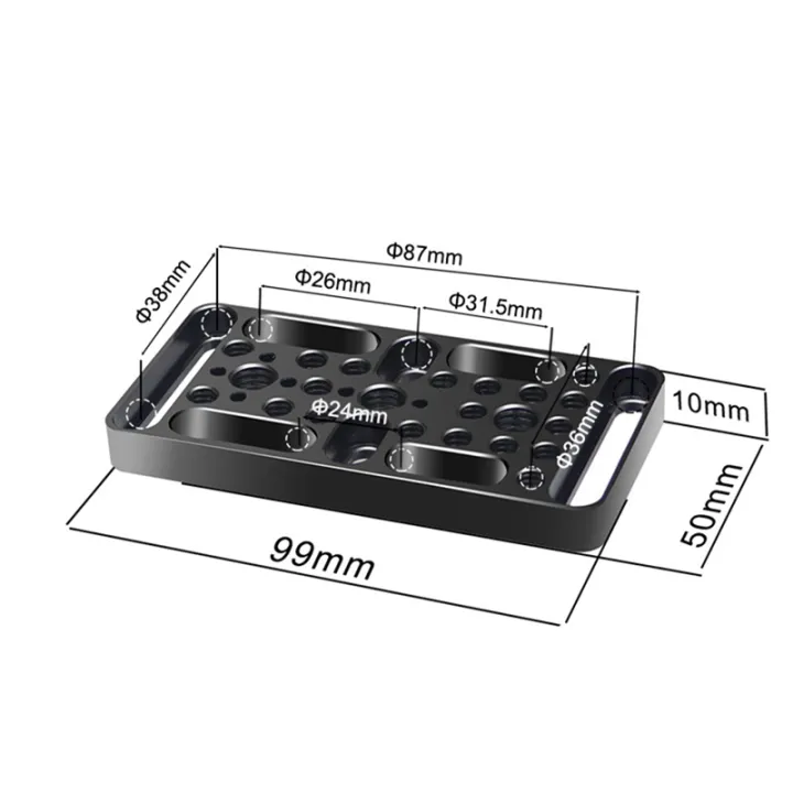 1%20Piece%20Switching%20Plate%20Camera%20Mounting%20Cheese%20Plate%20for%20Railblocks%20Dovetails%20and%20Short%20Rods%20(Longer%20Version)%20Black%20Aluminum%20Alloy%20+%20Stainless%20Steel%20-%20Image%202