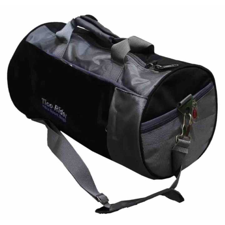 Black/Grey Solid Gym Bag Crossbody Bag For Men
