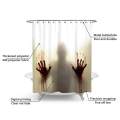 Halloween Bloody Shower Curtain Help Me With Bloody Hands Halloween Horror Scary Spooky Flowing Blood Themed Print Fabric Bathroom Decor with Hooks. 