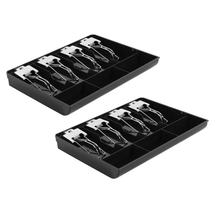 2X Case Clip Cash Register Box New Classify Store Cashier Coin Drawer Box Cash Drawer Tray Money Counter Case