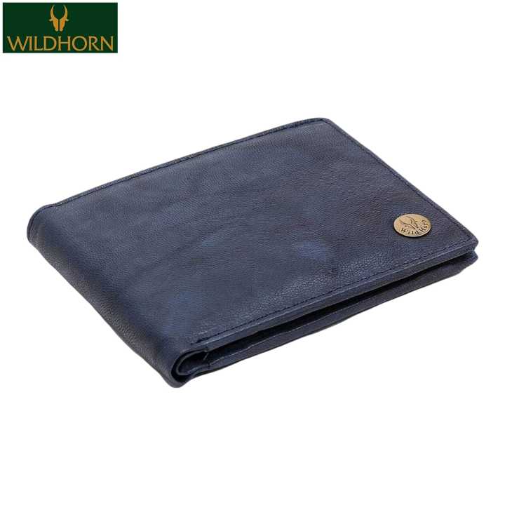 WILDHORN Nepal Men Blue 100% Genuine Leather Wallet (WH2052)