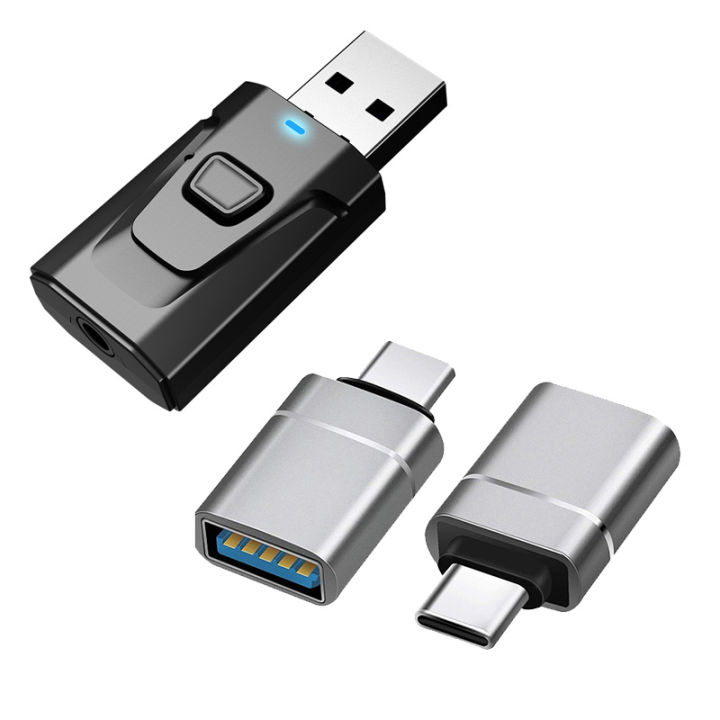 4 in 1 USB Bluetooth Transmitter Receiver with Adapter Type C to USB 3.0 Adapter Thunderbolt 3 Type-C Adapter OTG Cable