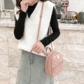 Fashion Solid color Lingge Backpack Handbag Travel Bag PU Backpack Storage Bag Small School Bag Students. 