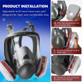 1 Set Full Respirator Nuclear Mask with Filters Protection Dust Mask for Painting Protection. 