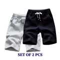 (Set Of 2) Men's 2021 Newest Summer Fine Cotton Casual Shorts - Fashion | Shorts For Men | Men's Wear | Summer Shorts |. 