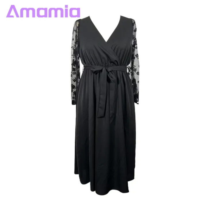 %E3%80%902025%20Version%E3%80%91%20Plus%20Size%20Women%20Dress%20Stunning%20V-neck%20Embroidered%20Lace%20Midi%20Dress%20with%20Belt%20Elegant%20High%20Waist%20Wrap%20Gown%20for%20Women%20Wrap%20Dress%20with%20V-neck%20-%20Image%207