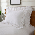 ICQURBT 4X 100% Cotton Ruffle Pillowcase Ruffled Pillow Cover White Pillow Case. 