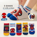 Linman 5 Pairs Spiderman Children's Socks Marvel iron Man Hulk Thor Anime kidsAffordable Boys Short Socks Cartoon Baby Spring Summer Sock 1-12 Y SMGSLIB Mother. 