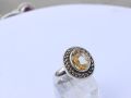 Silver Ring with Golden topaz stone. 