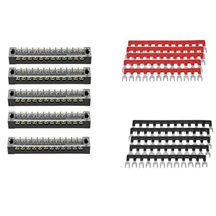 5 Pcs Terminal Block Double Row 12 Positions 600V 15A Screw Terminal ...