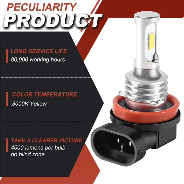 H11%20H8%20H16%2080W%204000LM%203000K%20Yellow%20Tech%20LED%20Fog%20Lights%20Conversion%20Bulbs%20Kit%20-%20Image%206