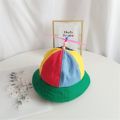 Boys Girls Windmill Cute Rainbow Sun Hat Fisherman Cap Beach Cap Kids Bucket Hat. 