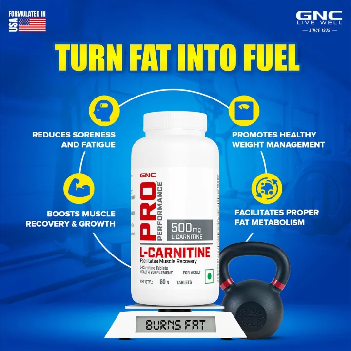 GNC%20L-Carnitine%20500mg-%2060%20Tablets%20With%20Burns%20Fat%20For%20Instant%20Energy%20&%20Extreme%20Performance%20-%20Image%202