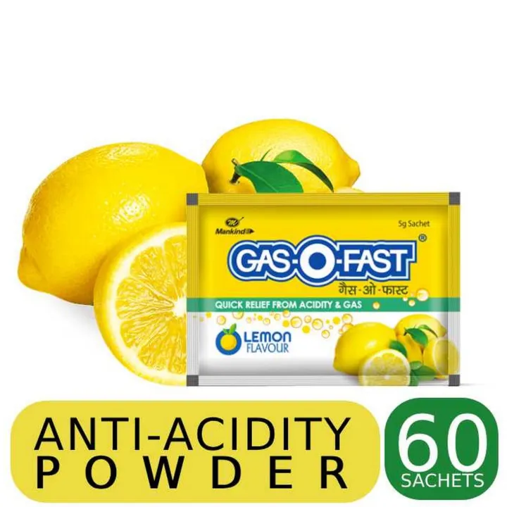 Gas-O-Fast Sachet - Lemon Flavour (Pack of 60 X 5 gm) | Daraz.com.np