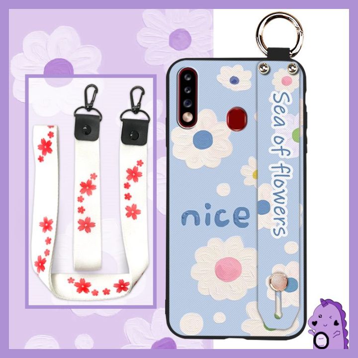 Kickstand ring Phone Case For Samsung Galaxy A70E Back Cover Lanyard Soft case Anti-knock Waterproof Shockproof Silicone