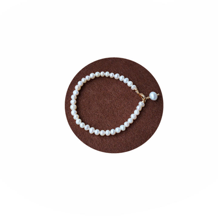 %E3%80%90Mega%20Sale%E3%80%91Bright%20Eyes%20Vintage%20Style%20Natural%20Pearl%20Plated%2014K%20Gold%20Simple%20Super%20Fairy%20Beautiful%20Noble%20Bracelet%20Women's%20Bracelet%20-%20Image%205