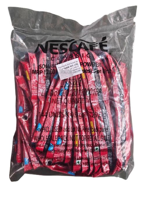 Nescafe Classic Instant Coffee Sachets 144 Pcs 0.9 Gm Each
