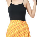 Yellow Rayon Red Lining Side Cut Design Long Skirts For Women. 