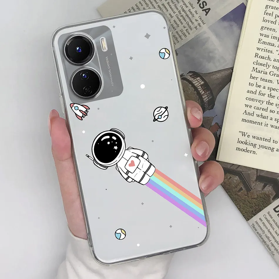 HAOYE Cover Per VIVO Y16 – Custodia In TPU A Gradiente Viola/Blu, Angoli Rinforzati E Ultra Sottile