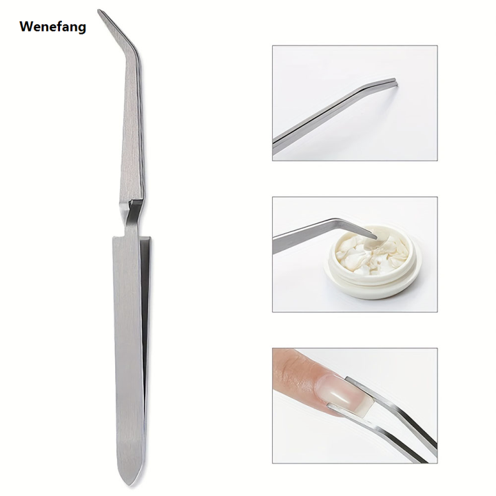 Wenefang 1Pcs Shaping Clip Multifunction Stainless Steel Nail Art Shaping Portable Tweezers Cross Nail Clip Manicure Tools New Nail Art Tool