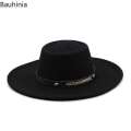 British Style Felt Fedoras Hats for Women9.5CM Wide Brim Men Formal Luxury Jazz Caps Bowler Wedding Dress Hat Chapeau Femme. 