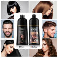 500ml Organic Natural Fast Hair Dye Black Shampoo Plant Essence Black Hair Color Dye Shampoo For Cover Gray White Hair. 