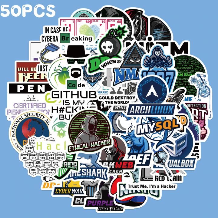 Artsy Home 25/50 Pcs Hacker Programming Stickers for Laptops Cellphone Guitar