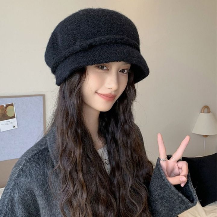 Fashion%20Multicolor%20Knitting%20Beret%20Korean%20Style%20Versatile%20Octagonal%20Painter's%20Hat%20Adjustable%20Head%20Circumference%20Leisure%20Beanie%20Cap%20Autumn%20Winter%20-%20Image%206