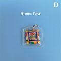 Tibetan Tangka Green Tara Buddhism Keychains Small Pendants Pocket Fengshui Key Chain Buddhist Decoration JINBING. 