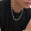 Pearl Bead Necklace for Men Boys,Natural Hematite Beaded Collars,Hip Hop Simple Jewelry Gifts. 