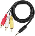 1.5m AV A/V Audio Video TV-Out Cable Cord Lead  3 Rca Male Plug Composite Audio Video Cable Adapter. 