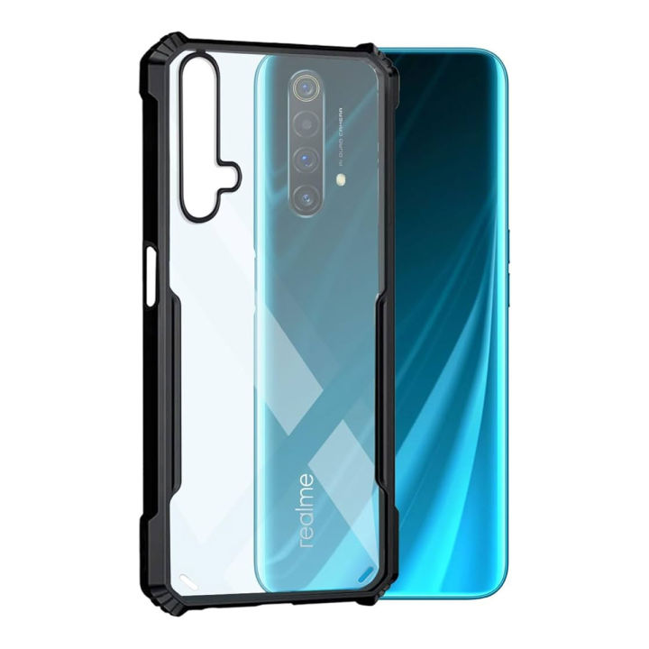 Transparent Back Cover Case for Realme X3/X50 TPU+PC Protection